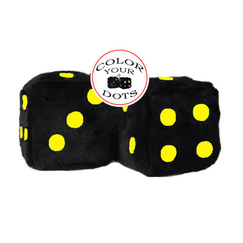 4 Inch Black Fuzzy Car Dice Hanging Black Fuzzy Dice For Your Mirror