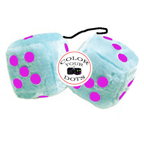 3 Inch Light Blue Fuzzy Dice Fuzzy Dice Shop