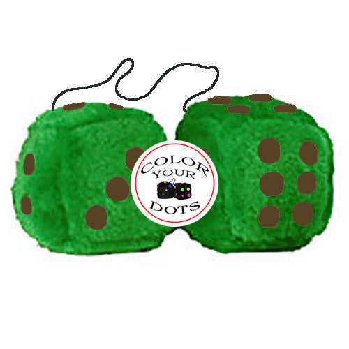 3 Inch Emerald Green Fuzzy Dice Fuzzy Dice Shop