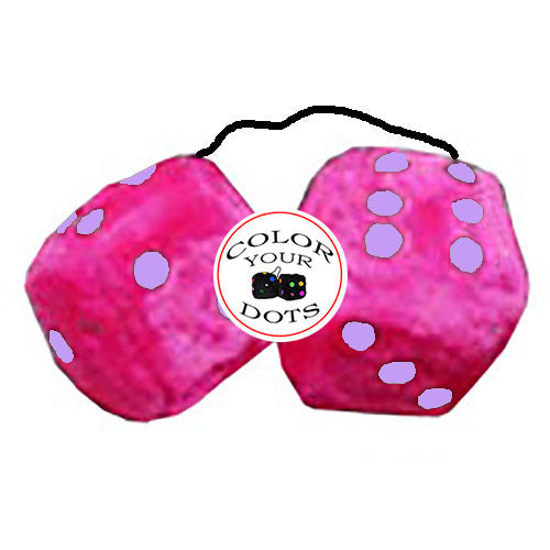 3 Inch Hot Pink Fuzzy Dice Fuzzy Dice Shop