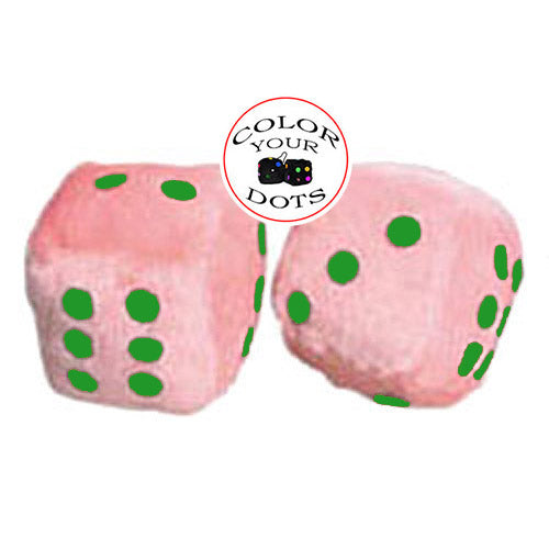 4 Inch Light Pink Fuzzy Car Dice Hanging Fuzzy Dice For Your Mirror