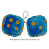 4 Inch Bubblegum Blue Furry Dice with Light Brown Dots