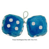 4 Inch Bubblegum Blue Furry Dice with Grey Dots