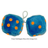 4 Inch Bubblegum Blue Furry Dice with Orange Dots