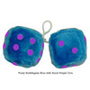 4 Inch Bubblegum Blue Furry Dice with Royal Purple Dots