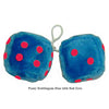 4 Inch Bubblegum Blue Furry Dice with Red Dots