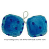 3 Inch Bubblegum Blue Fuzzy Dice with ROYAL NAVY BLUE GLITTER DOTS
