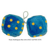3 Inch Bubblegum Blue Fuzzy Dice with GOLD GLITTER DOTS