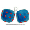 3 Inch Bubblegum Blue Fuzzy Dice with RED GLITTER DOTS