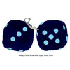 4 Inch Dark Blue Fluffy Dice with Light Blue Dots