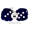 3 Inch Dark Blue Furry Dice with White Dots