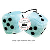 3 Inch Light Blue Fluffy Dice with Black Dots