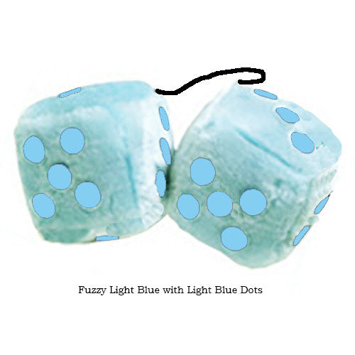 3 Inch Light Blue Fuzzy Dice Fuzzy Dice Shop