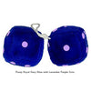 4 Inch Royal Navy Blue Fuzzy Dice with Lavender Purple Dots