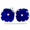 4 Inch Royal Navy Blue Fuzzy Dice with LIGHT PINK GLITTER DOTS