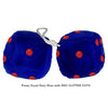 4 Inch Royal Navy Blue Fuzzy Dice with RED GLITTER DOTS