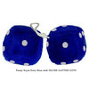 4 Inch Royal Navy Blue Fuzzy Dice with SILVER GLITTER DOTS