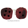 4 Inch Burgundy Fuzzy Dice with Black Dots