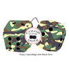 3 Inch Camouflage Fuzzy Dice with Black Dots