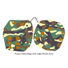 4 Inch Camouflage Fuzzy Dice with Light Brown Dots