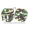 4 Inch Camouflage Fluffy Dice with WHITE GLITTER DOTS