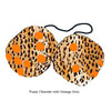 3 Inch Cheetah Fuzzy Dice with Orange Dots