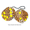 3 Inch Cheetah Fuzzy Dice with Yellow Dots