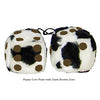 4 Inch Cow Fluffy Dice with Dark Brown Dots