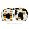4 Inch Cow Fluffy Dice with Light Brown Dots