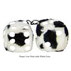 3 Inch Cow Fuzzy Dice with White Dots