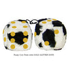 4 Inch Cow Fluffy Dice with GOLD GLITTER DOTS