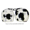 4 Inch Cow Fluffy Dice with SILVER GLITTER DOTS