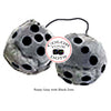 3 Inch Gray Fuzzy Dice with Black Dots
