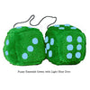 4 Inch Emerald Green Plush Dice with Light Blue Dots