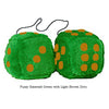 4 Inch Emerald Green Plush Dice with Light Brown Dots