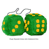 4 Inch Emerald Green Plush Dice with Goldenrod Dots