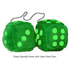4 Inch Emerald Green Plush Dice with Lime Green Dots