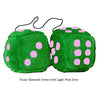 4 Inch Emerald Green Plush Dice with Light Pink Dots