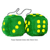 4 Inch Emerald Green Plush Dice with Yellow Dots