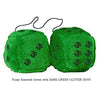 4 Inch Emerald Green Plush Dice with DARK GREEN GLITTER DOTS