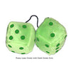 4 Inch Lime Green Fuzzy Dice with Dark Green Dots