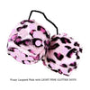 3 Inch Pink Leopard Fluffy Dice with LIGHT PINK GLITTER DOTS