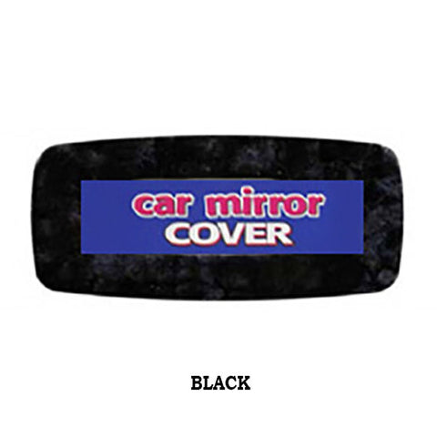 Fuzzy Rear View Mirror Cover - Black