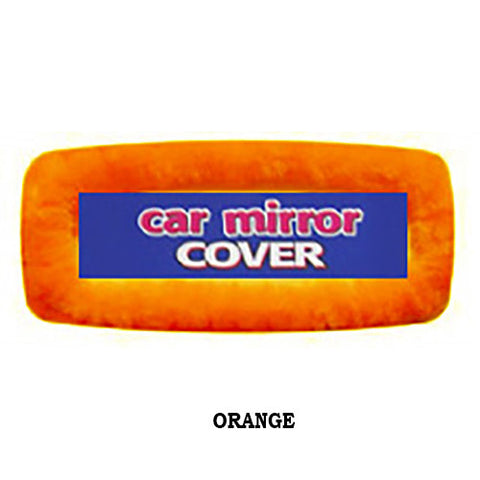 Fuzzy Rear View Mirror Cover - Orange