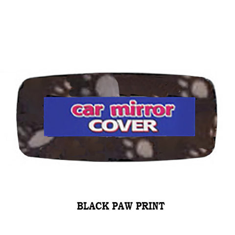 Fuzzy Rearview Mirror Cover - Black Paw Print