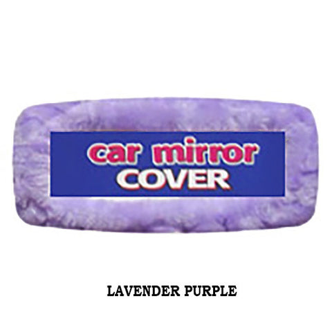 Fuzzy Rear View Mirror Cover - Purple Lavender