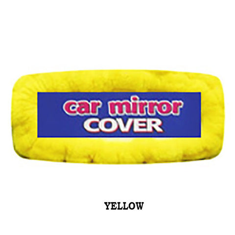 Fluffy Rearview Mirror Cover - Yellow