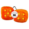 4 Inch Orange Fuzzy Dice