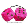 4 Inch Hot Pink Plush Dice with Dark Brown Dots