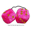 4 Inch Hot Pink Plush Dice with Light Brown Dots